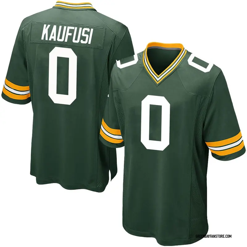 Green Youth Bronson Kaufusi Green Bay Packers Game Team Color Jersey